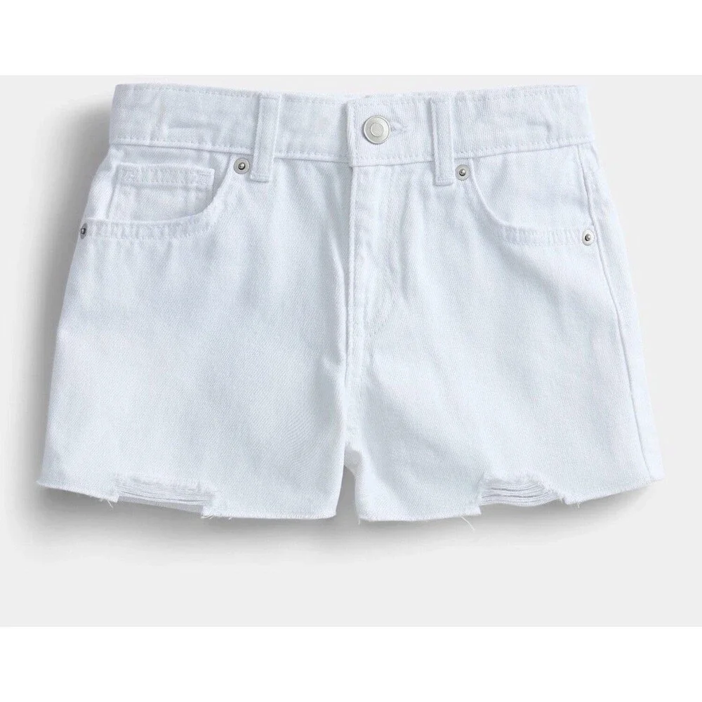 Weekend Academy Girls White Denim Cutoff Shorts, Size 5 cute distressed fashion